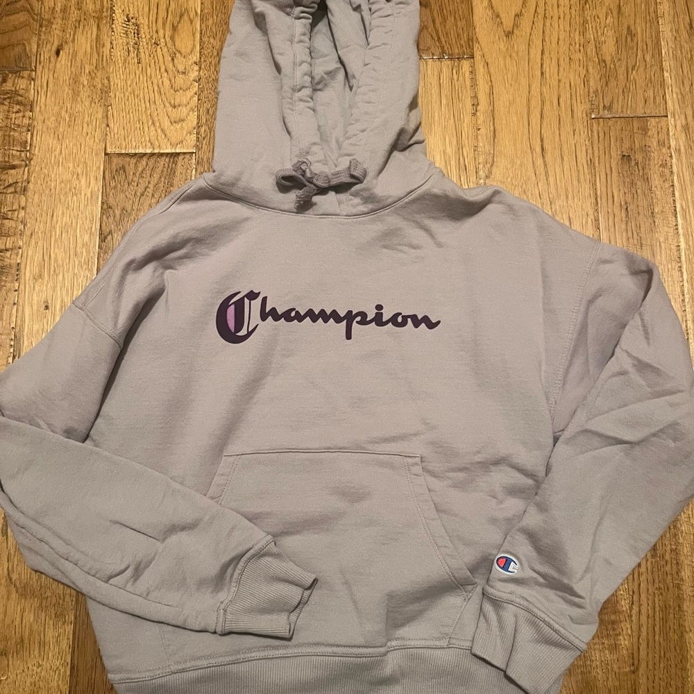 Champion Light Purple Hoodie with Purple Logo